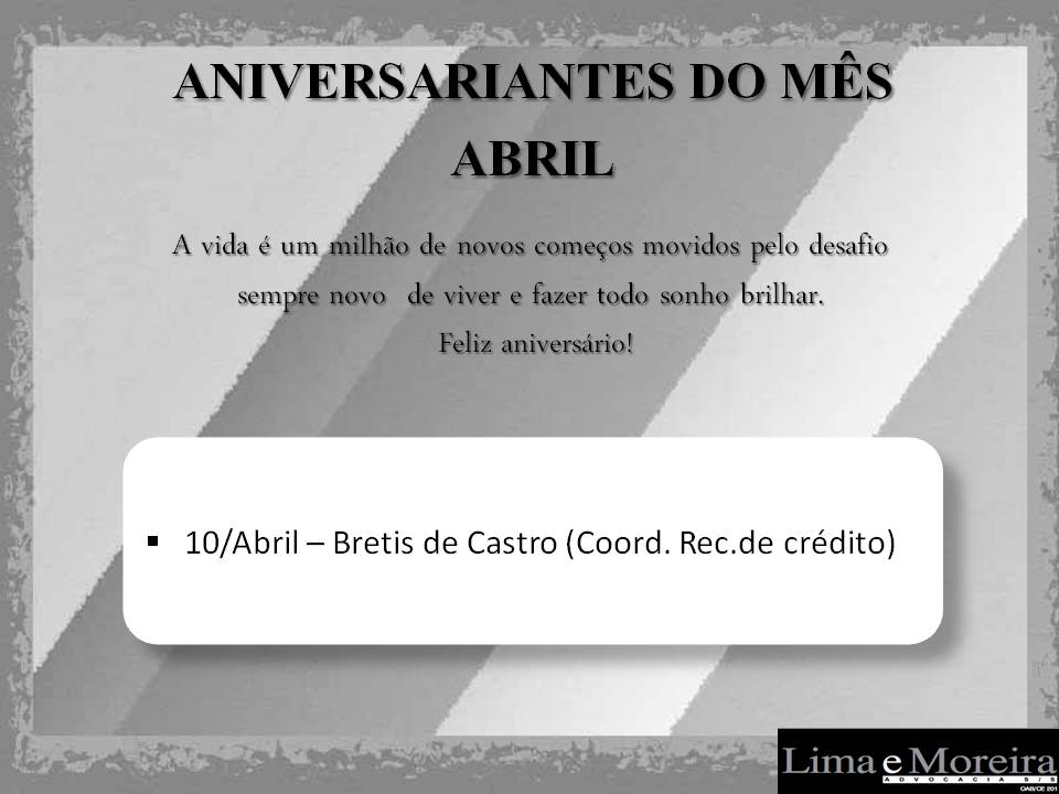 Aniversários Futuro ABRIL 2019